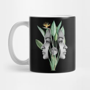 Surreal Floral Collage Art Mug